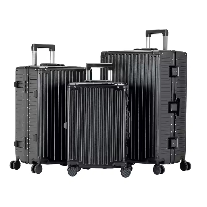 Business trips black suitcases