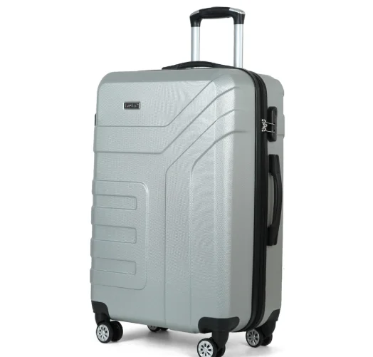 silver ABS material luggage