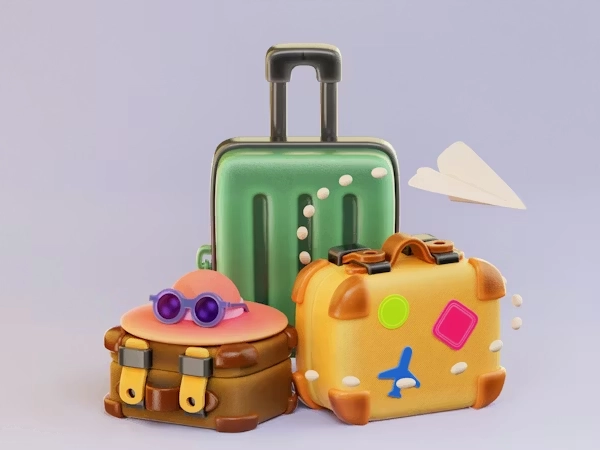 cartoon travel luggage