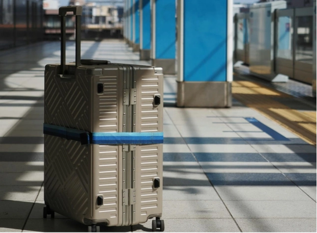 hard shell suitcase at airport