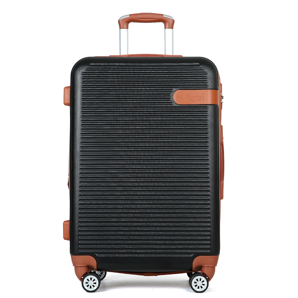 Black and Brown Hard-shell Suitcase