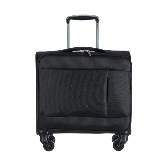 black rolling travel bag