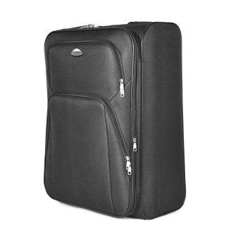 black soft sided suitcase