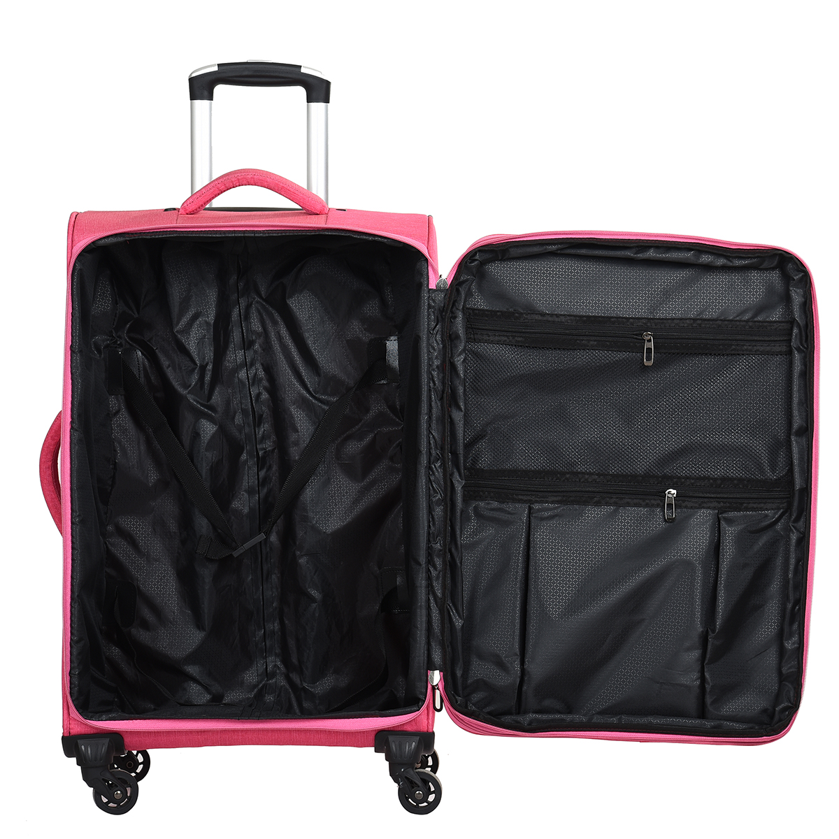 China Factory Carry On Luggage Spinner Wheels Fabric Suitcase Set Custom Logo