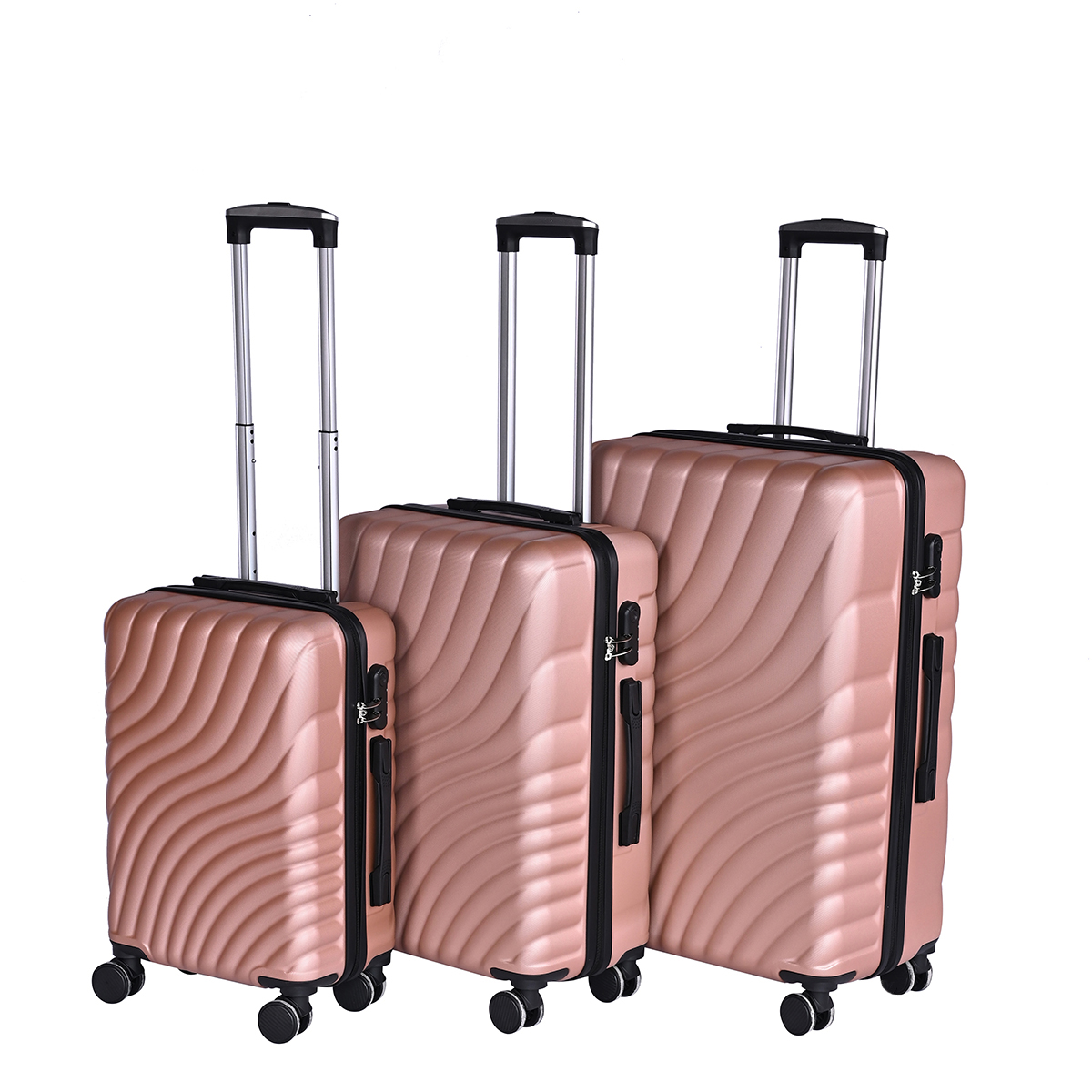High quality Abs luggage set of 3 pieces, travel luggage, hard shell suitcase, carry on luggage