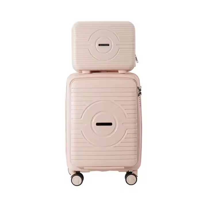 PP daily durable luggage set – large capacity 2-piece travel suitcase with front cover