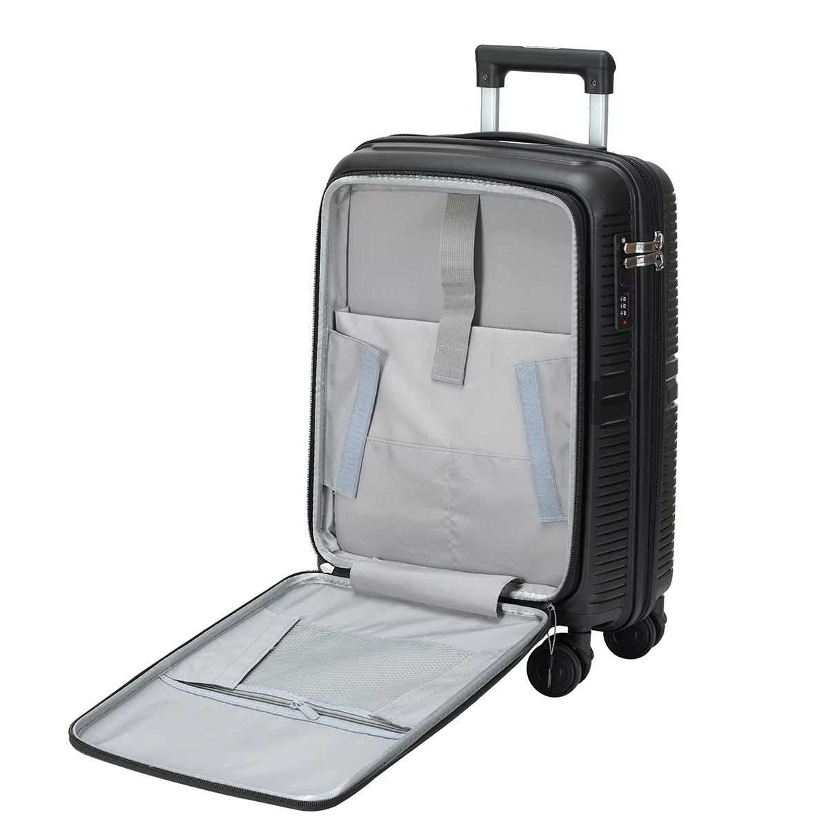PP daily durable luggage set – large capacity 2-piece travel suitcase with front cover